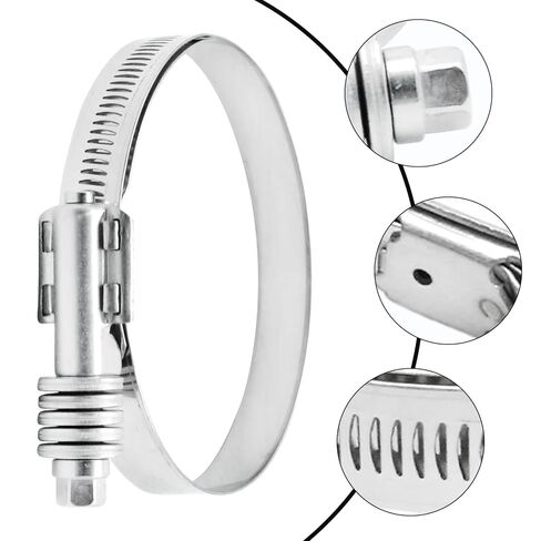 2 Pack Heavy Duty Worm Hose Clamps, 2 3/4 Inch-3 3/5 Inch (70-92 MM) Adjustable Range T-Bolt Hose Clamp for Tightening Pipes Hoses in Various Applications in Saudi Arabia