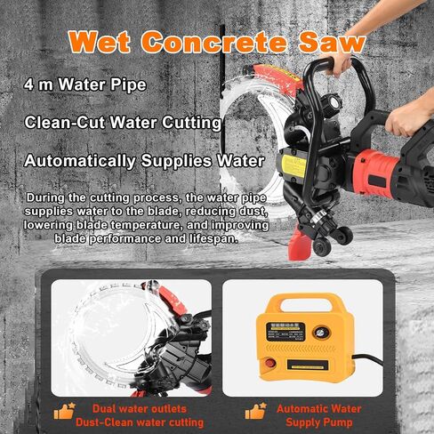 Electric Concrete Ring Saw, Wall Slotting Cutting Machine, Wet Water Supply Concrete Wall Slotting Saw, Dust-free Cutting, Suitable for Reinforced Concrete, Stone, Granite in Saudi Arabia