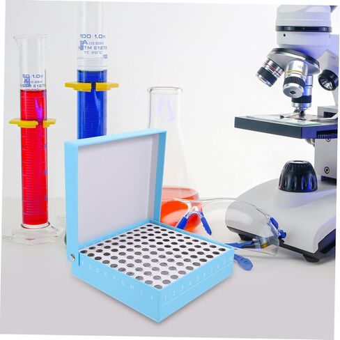 Pretyzoom 100 Hololes Microcentrifuge Tube Box for Freezer Storage Tube Tube Tube Storage Bin Lid PRP Caps Caps Caps Fryzer in Kuwait