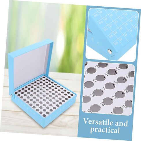 Pretyzoom 100 Hololes Microcentrifuge Tube Box for Freezer Storage Tube Tube Tube Storage Bin Lid PRP Caps Caps Caps Fryzer in Kuwait