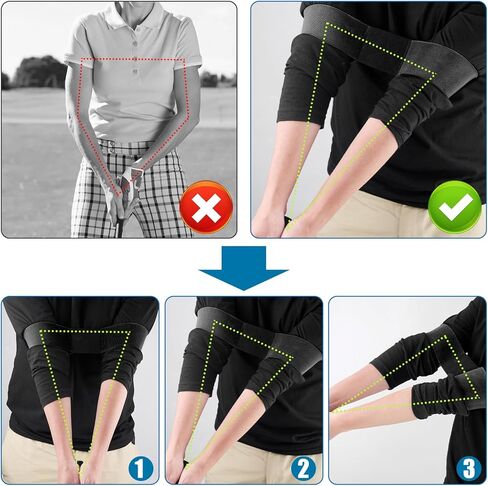 Golf Grip Trainer & Swing Correcting Arm Band, Golf Club Right Hand Training Aid Connection Band Training Grip Attachment Accessories for Correct Hand Position & Grasp in Saudi Arabia