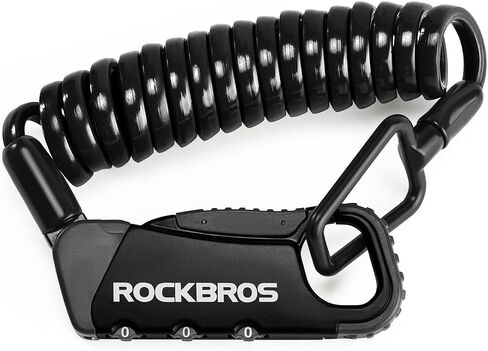 ROCKBROS Motorcycle Helmet Lock, Lightweight Bike Helmet Lock, Resettable Motorcycle Locks Anti Theft, 47.2 inch/121 cm Universal Locks for Helmets, Bicycle, Luggage in Saudi Arabia