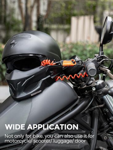 ROCKBROS Motorcycle Helmet Lock, Lightweight Bike Helmet Lock, Resettable Motorcycle Locks Anti Theft, 47.2 inch/121 cm Universal Locks for Helmets, Bicycle, Luggage in Saudi Arabia