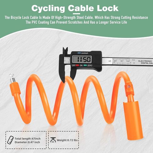 قفل الدراجة ، قفل كابل الدراجة مع طلاء PVC مضاد للخلع ، قفل كابل الدراجات مع قوس التثبيت ، كابل قفل الدراجة المحمولة وضغوط للدراجات ، الدراجات البخارية 4 أقدام in Kuwait