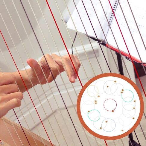 TOYANDONA 15pcs Lyre Strings Replacement Lightweight Instrument Strings for Harp for Beginners Professionals Crisp Sound Easy Installation Musical Accessory in Saudi Arabia