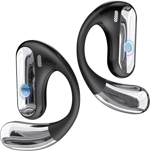 Open Ear Bluetooth 5.4 Headphones, 40Hrs Sport Earbuds,Ear Buds with Stereo Deep Bass and Built-in Mic, LED Display Charging Case, IPX7 Waterproof Earphones Equipped with Earhooks for Workout, White. in Saudi Arabia