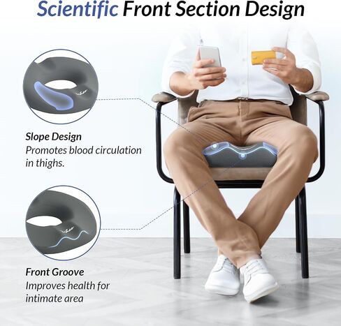 ZIKEE Dual U-Shaped Donut Pillow for Tailbone Pain, Hemorrhoid Pillow for Sitting with Pressure Relief Hole & Slope Design, Donut Seat Cushion for Coccyx, Postpartum & Post Surgery Sitting Relief in Saudi Arabia