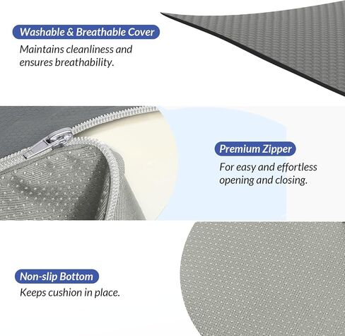 ZIKEE Dual U-Shaped Donut Pillow for Tailbone Pain, Hemorrhoid Pillow for Sitting with Pressure Relief Hole & Slope Design, Donut Seat Cushion for Coccyx, Postpartum & Post Surgery Sitting Relief in Saudi Arabia