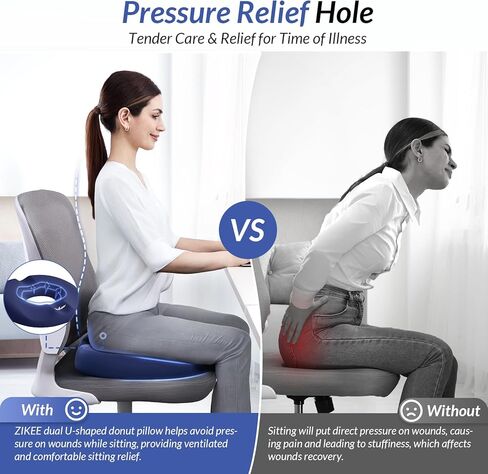 وسادة دونات على شكل حرف U مزدوج على شكل حرف U لآلام عظام الذنب ، وسادة البواسير للجلوس مع ثقب الضغط على ثقب وتصميم منحدر ، وسادة مقعد دونات لوجيزي ، ما بعد الولادة وما بعد الجراحة. in Kuwait