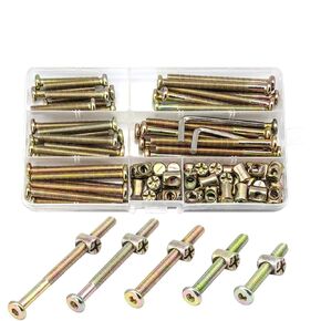 82pcs/Set M6 Hex Socket Head Cap Furniture Screws Bolts Zinc Plated Baby Bed Bolts and Barrel Nuts Assorted Kit for Crib Cabinet in Kuwait