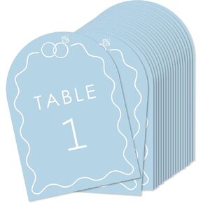 مجموعة كبيرة من السعادة خواتم الزفاف الأزرق الأزرق أرقام ، المشاركة وديكور حفل الذكرى ، قطع الزفاف ، بطاقات 5 × 7 بوصات على الوجهين ، أرقام الطاولة-1-20 in Kuwait