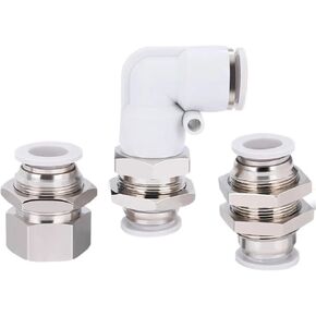 PM PLM PMF 4-16mm Tube OD Pneumatic Air Fitting Push To Connect Lock Bulkhead Baffle Connector 1Pcs(PMF 10mm to 1l8 BSP) in Saudi Arabia