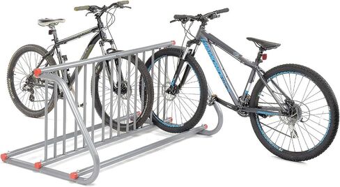 Global Industrial 61-5/8"L Single-Sided Grid Bike Rack, 5-Bike Capacity, Powder Coated Steel, Gray, Commercial Bike Rack for Stores, Parks, Schools and More in Saudi Arabia