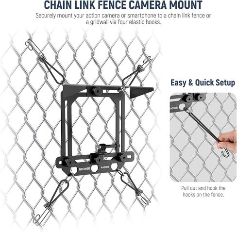 Neewer Magnetic Phone Fence Mount مع ظل متوافق مع iPhone mevo ابدأ GoPro Insta360 DJI Pocket Radar Gamechanger ، ألعاب التنس البيسبول التي تدفق إكسسوارات تصاعد الفيديو ، PA036B in Kuwait
