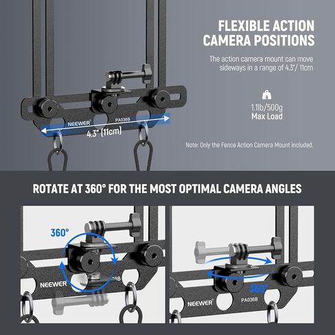 Neewer Magnetic Phone Fence Mount مع ظل متوافق مع iPhone mevo ابدأ GoPro Insta360 DJI Pocket Radar Gamechanger ، ألعاب التنس البيسبول التي تدفق إكسسوارات تصاعد الفيديو ، PA036B in Kuwait