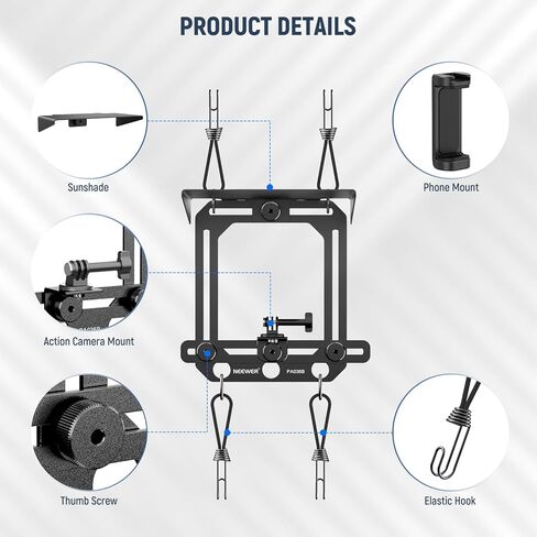 Neewer Magnetic Phone Fence Mount مع ظل متوافق مع iPhone mevo ابدأ GoPro Insta360 DJI Pocket Radar Gamechanger ، ألعاب التنس البيسبول التي تدفق إكسسوارات تصاعد الفيديو ، PA036B in Kuwait