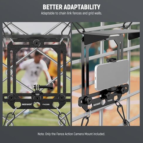 Neewer Magnetic Phone Fence Mount مع ظل متوافق مع iPhone mevo ابدأ GoPro Insta360 DJI Pocket Radar Gamechanger ، ألعاب التنس البيسبول التي تدفق إكسسوارات تصاعد الفيديو ، PA036B in Kuwait