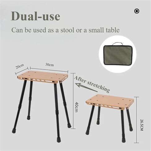 2 in 1 Camping Aluminum Alloys Folding Small Chair Folding Table Stool Outdoor Practical Small Table for Camping Picnics(Green) in Saudi Arabia