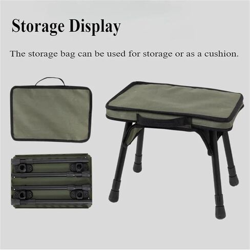 2 in 1 Camping Aluminum Alloys Folding Small Chair Folding Table Stool Outdoor Practical Small Table for Camping Picnics(Green) in Saudi Arabia