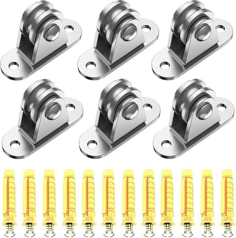 2/4PCS Stainless Steel Pulley Block Kit Silent Pulley Heavy Duty Fixed Pulley Detachable Loading 176Lb Lifting Wheel Moving Tool(2pcs) in Saudi Arabia