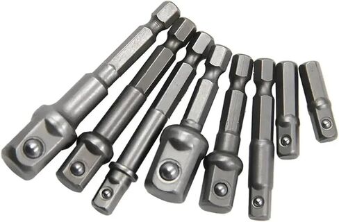 8PCS Set of Electric Screw Wind Batch Conversion Joint Transfer Rod 1/2 Screwdriver Square Head 3/8 1/4 Hexagonal Rod in Saudi Arabia