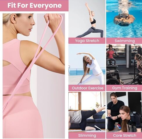 ملحقات لوحات بيلاتيس مع نطاقات المقاومة ، مجموعات بيلاتيس ، مجموعة بيلاتيس بولاتيس مصلحة مجموعة 5 في 1Multifunctional Pilates Essentials Kit للنساء (الوردي) in Kuwait