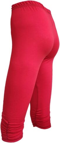 Capris Leggings for Women Knee Length Stretch Yoga Capris High Waisted Tummy Control No See-Thru Tights Lounge Pants in Kuwait