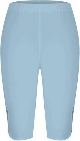 Capri Leggings for Women Knee Length Comfy Lightweight Summer Soft Cut Out Lounge High Waisted Beach Capri Yoga Pants in Saudi Arabia