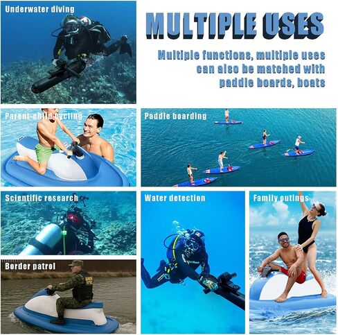 Summer Jet Ski w/Underwater Scooter (Optional),10000mAh Battery,130Min Runtime,10-Speed (3-7km/h),Dual-Fin Inflatable Boat for Water Sports (Withthruster) in Saudi Arabia