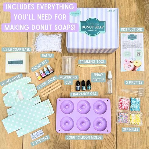 DIY Macaron Soap Making Craft Kit for Kids, Teens, and Adults - Fun, Easy, Creative - Large Soap Macarons - Perfect Birthday & Holiday Gift - Unique, Mess-Free, All-In-One Kit (Macaron) in Saudi Arabia