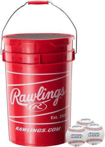 Rawlings Sporting Goods R10U الحصري الإصدار البيسبول 30 دلو 30 كرة مع دلو أبيض in Saudi Arabia