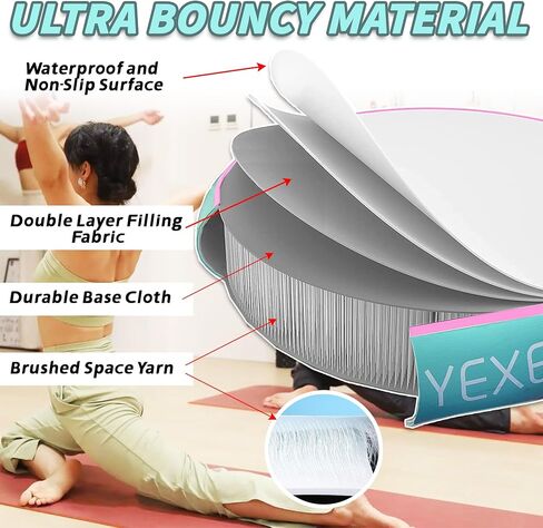 Inflatable Air Spot Mat 3.3FT Gymnastics Tumbling Mat 8Inch Thick Tumble Track Round Springboard Waterproof with Air Pump for Home Use/Yoga/Gym/Training/Cheerleading/Water in Saudi Arabia