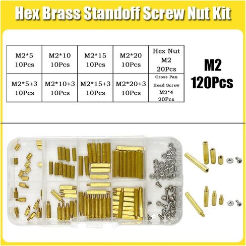 M2 M2.5 M3 M4 Hex Brass Standoff PCB Motherboard Spacer Screw Nut Kit Thread Support Pillar Bolt for PCB Circuit Board Computer(M3 Male (210pcs)) in Saudi Arabia