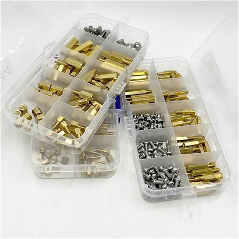M2 M2.5 M3 M4 Hex Brass Standoff PCB Motherboard Spacer Screw Nut Kit Thread Support Pillar Bolt for PCB Circuit Board Computer(M3 Male (210pcs)) in Saudi Arabia