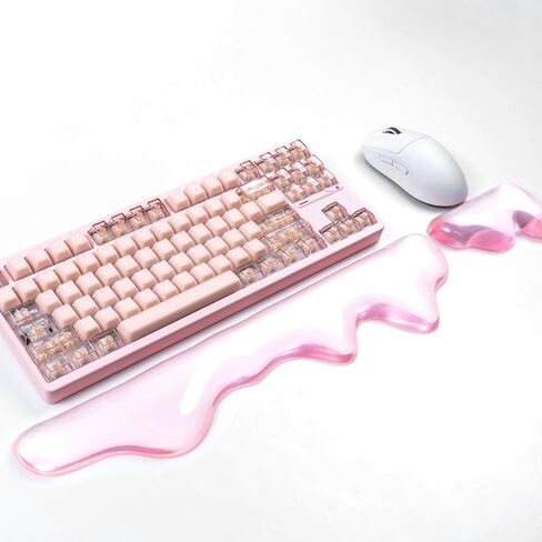 Gel Keyboard and Mouse Wrist Rest Set, Pink Wrist pad for Computer Keyboard | Wrist Support for Keyboard 60%/68%/75%, Keyboard Cushion, Comfort & Support for Typing and Gaming in Kuwait