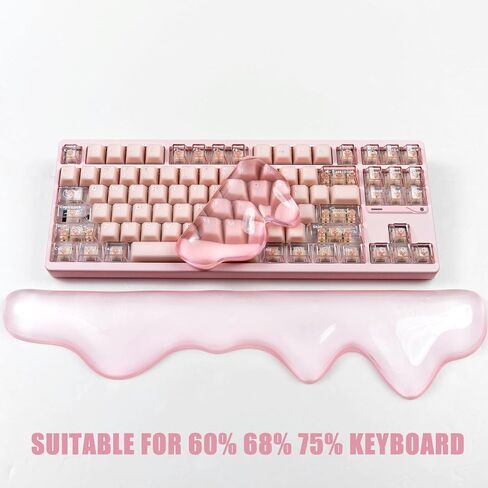 Gel Keyboard and Mouse Wrist Rest Set, Pink Wrist pad for Computer Keyboard | Wrist Support for Keyboard 60%/68%/75%, Keyboard Cushion, Comfort & Support for Typing and Gaming in Kuwait