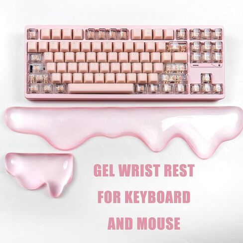 Gel Keyboard and Mouse Wrist Rest Set, Pink Wrist pad for Computer Keyboard | Wrist Support for Keyboard 60%/68%/75%, Keyboard Cushion, Comfort & Support for Typing and Gaming in Kuwait