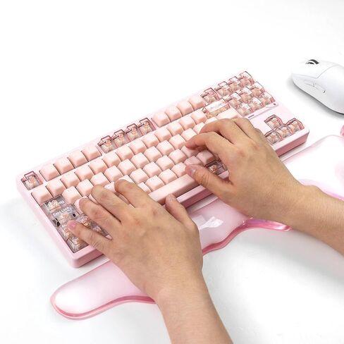 Gel Keyboard and Mouse Wrist Rest Set, Pink Wrist pad for Computer Keyboard | Wrist Support for Keyboard 60%/68%/75%, Keyboard Cushion, Comfort & Support for Typing and Gaming in Kuwait