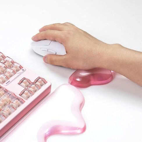 Gel Keyboard and Mouse Wrist Rest Set, Pink Wrist pad for Computer Keyboard | Wrist Support for Keyboard 60%/68%/75%, Keyboard Cushion, Comfort & Support for Typing and Gaming in Kuwait