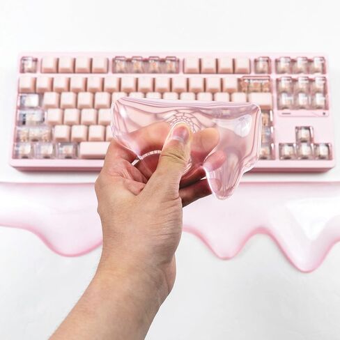 Gel Keyboard and Mouse Wrist Rest Set, Pink Wrist pad for Computer Keyboard | Wrist Support for Keyboard 60%/68%/75%, Keyboard Cushion, Comfort & Support for Typing and Gaming in Kuwait