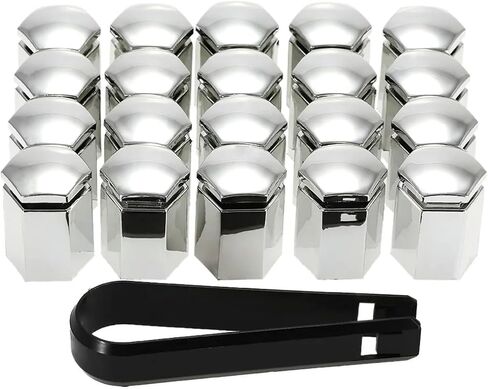 Car-Styling 17 * 30mm Black 20Pcs/Set Vehicle Auto Car Wheel Nut Bolt Cover Cap(Silver) in Saudi Arabia