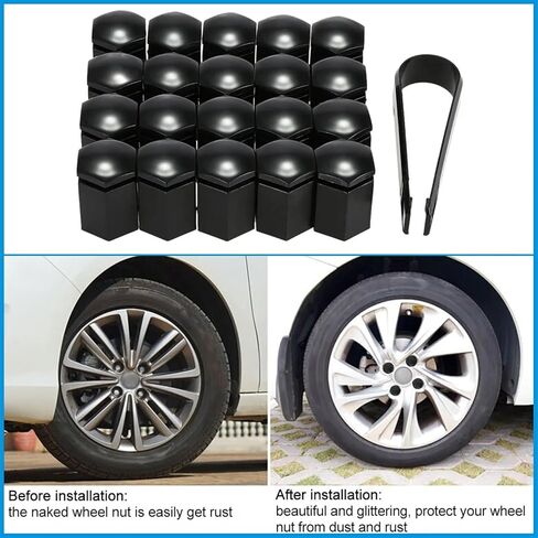 Car-Styling 17 * 30mm Black 20Pcs/Set Vehicle Auto Car Wheel Nut Bolt Cover Cap(Silver) in Saudi Arabia