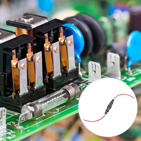 uxcell 5 Pcs 6x30mm Inline Screw Type Fuse Holder 16 Gauge AWG Red Wire with 10 Pcs 10A Fast Blow Glass Fuses in Saudi Arabia