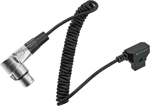KONDOR BLUE | 6" D-Tap to 4 Pin XLR Female Right Angle Power Cable | for Blackmagic URSA Mini Pro, Sony Venice F5 F55, Panasonic Varicam, TV Logic Field Monitor, & More | Black in Saudi Arabia