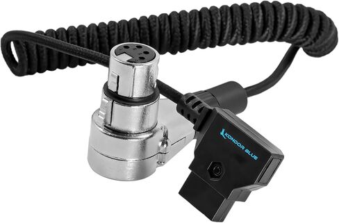 KONDOR BLUE | 6" D-Tap to 4 Pin XLR Female Right Angle Power Cable | for Blackmagic URSA Mini Pro, Sony Venice F5 F55, Panasonic Varicam, TV Logic Field Monitor, & More | Black in Saudi Arabia