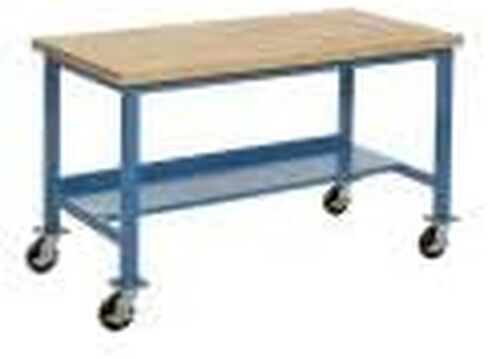 Workbench Global Industrial Mobile Workbench ، Maple Butcher Block Square Edge ، 48 "W × 30" D ، Blue in Saudi Arabia