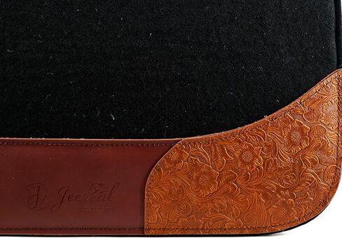 Jeereal 32"x34" Western Horse Saddle Pad,100% Wool Blend Felt 3/4" Thick (Black) in Saudi Arabia