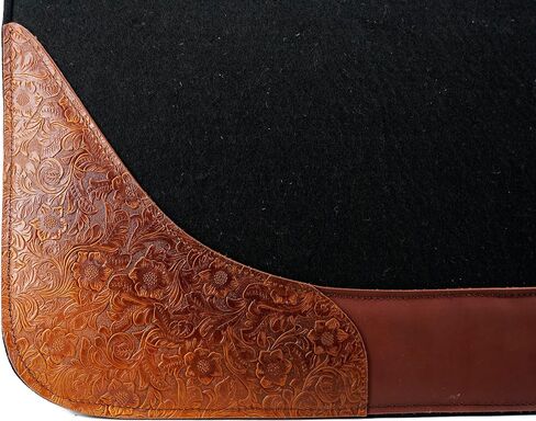 Jeereal 32"x34" Western Horse Saddle Pad,100% Wool Blend Felt 3/4" Thick (Black) in Saudi Arabia