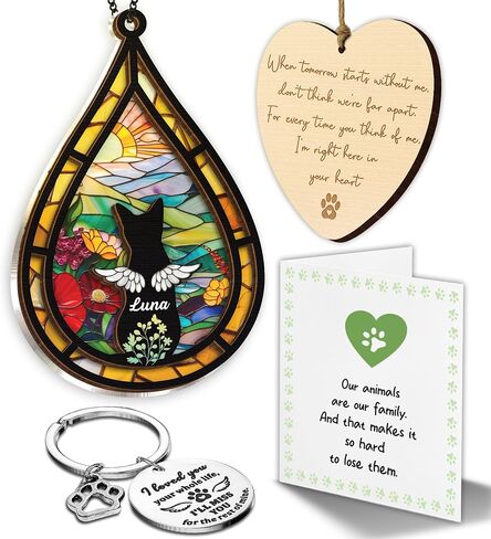 6 "Angel Dog Memorial Suncatcher ، زخرفة تذكارية للحيوانات الأليفة المحفورة ، سلسلة مفاتيح تعاطف الحيوانات الأليفة ، فقدان بطاقة تعاطف الحيوانات ، هدية خسارة الكلب قوس قزح ، Hello Hello Hellest Wovidbye PS190 in Kuwait
