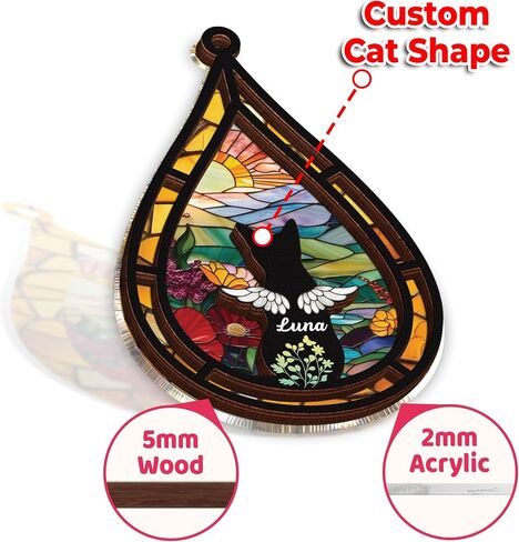 6 "Angel Dog Memorial Suncatcher ، زخرفة تذكارية للحيوانات الأليفة المحفورة ، سلسلة مفاتيح تعاطف الحيوانات الأليفة ، فقدان بطاقة تعاطف الحيوانات ، هدية خسارة الكلب قوس قزح ، Hello Hello Hellest Wovidbye PS190 in Kuwait